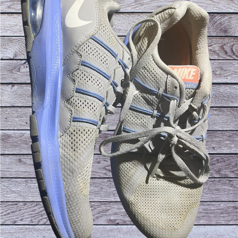 Nike Light Gray and Blue Sneakers